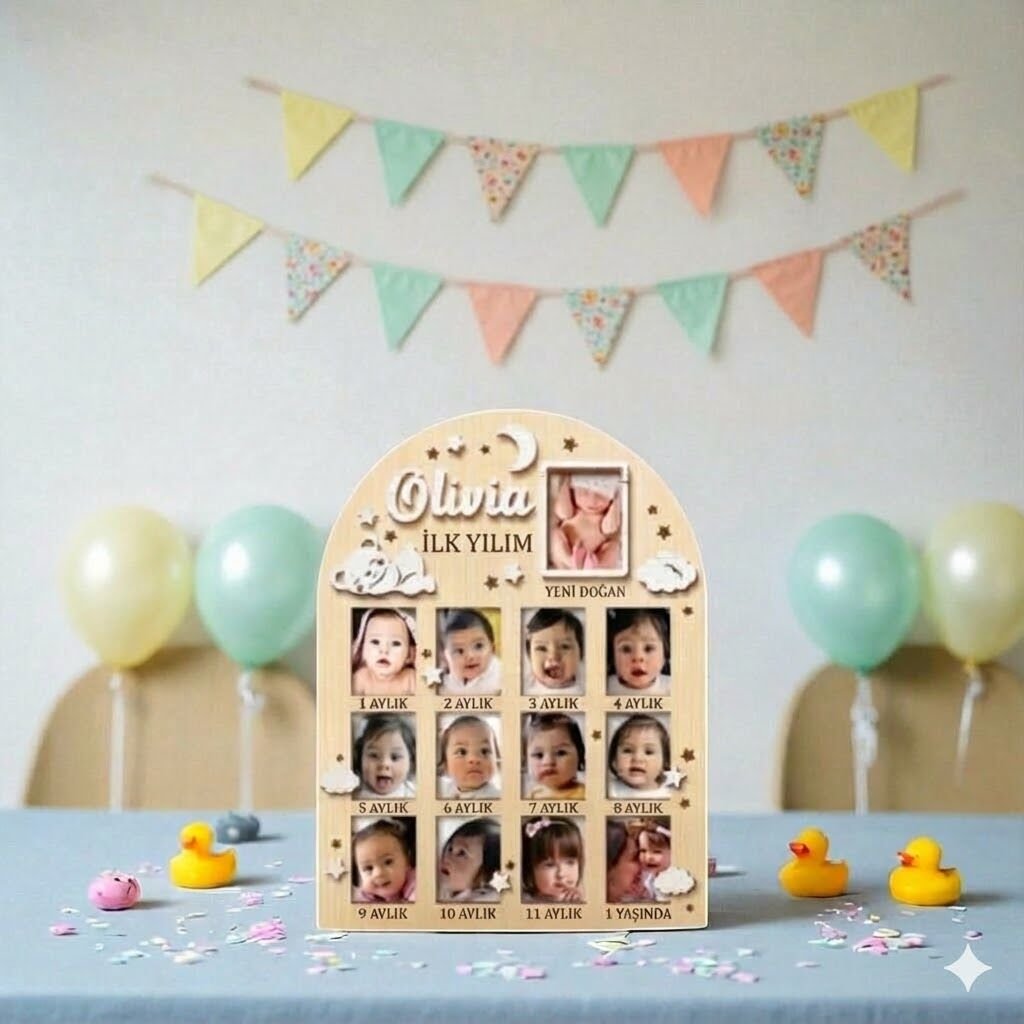 Hoş Geldin Yenidoğan Bebek Süsü Masa Üstü İsimlik