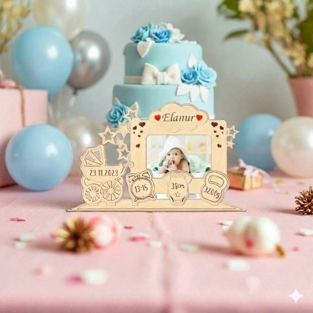 Hoş Geldin Yenidoğan Bebek Süsü Masa Üstü İsimlik