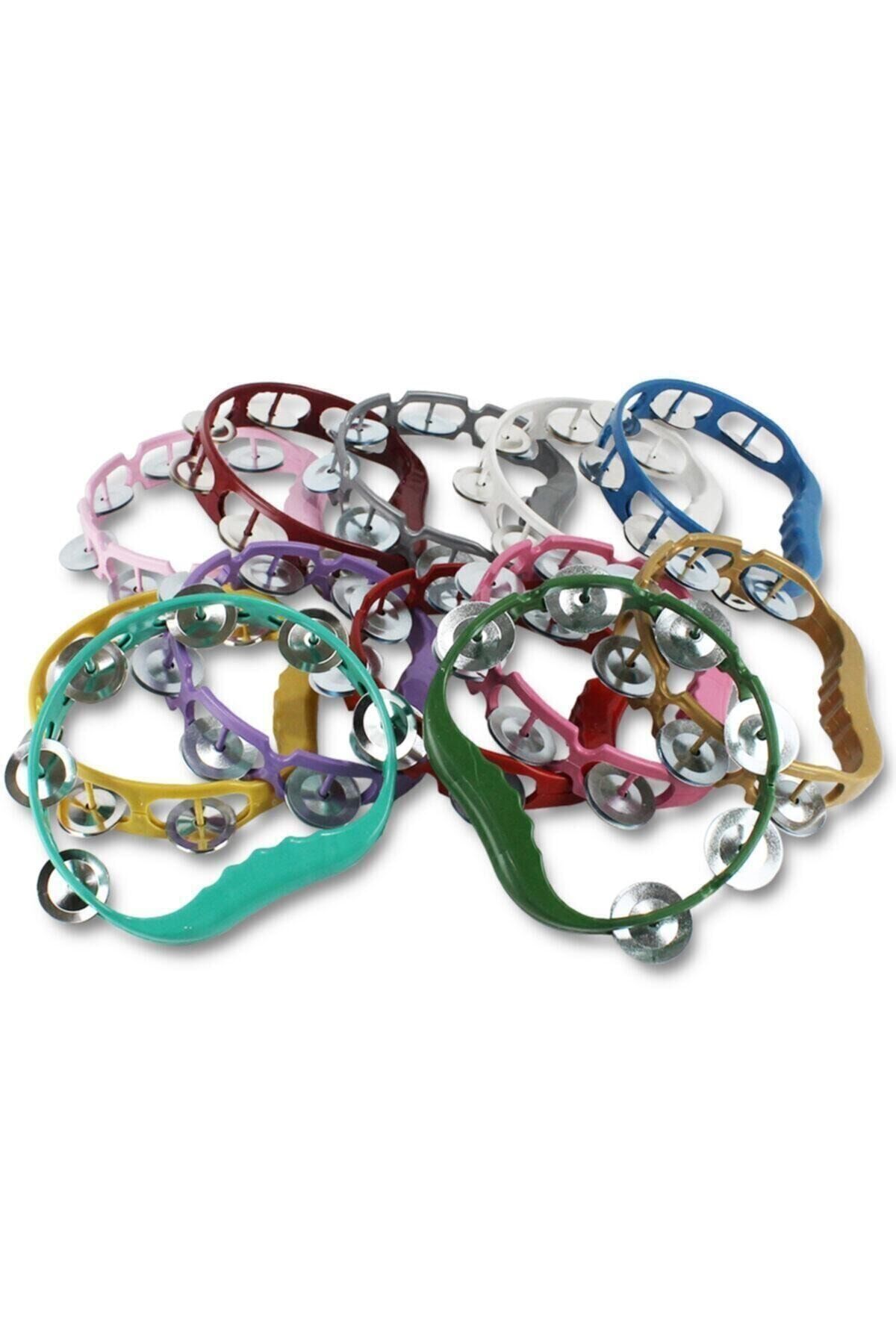 Kına Gecesi Kına Malzemesi 10 Adet Rengarenk Tef Kına Tefi Plastik Metal Zilli Tef Karışık Renkli