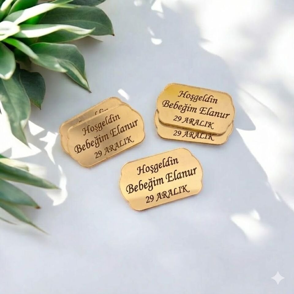 Hoşgeldin Bebeğim İsme Özel Magnet 25 Adet