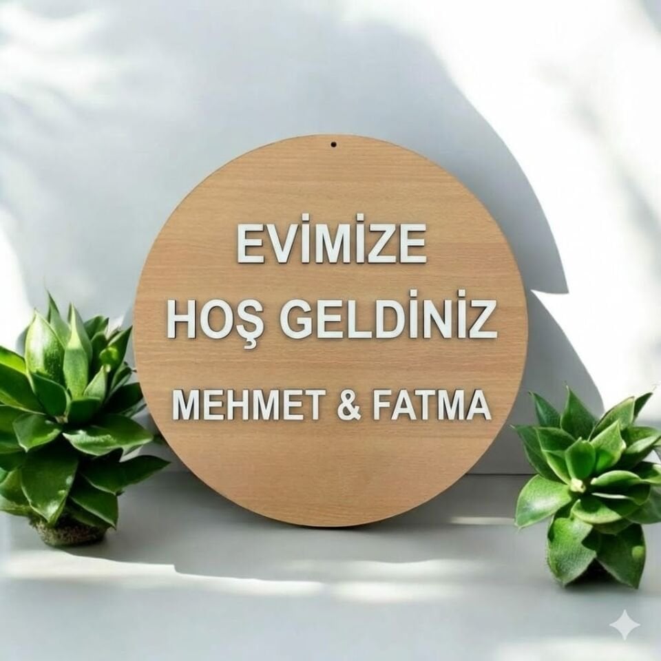 İsme Özel Evimize Hoş Geldiniz Kapı Süsü
