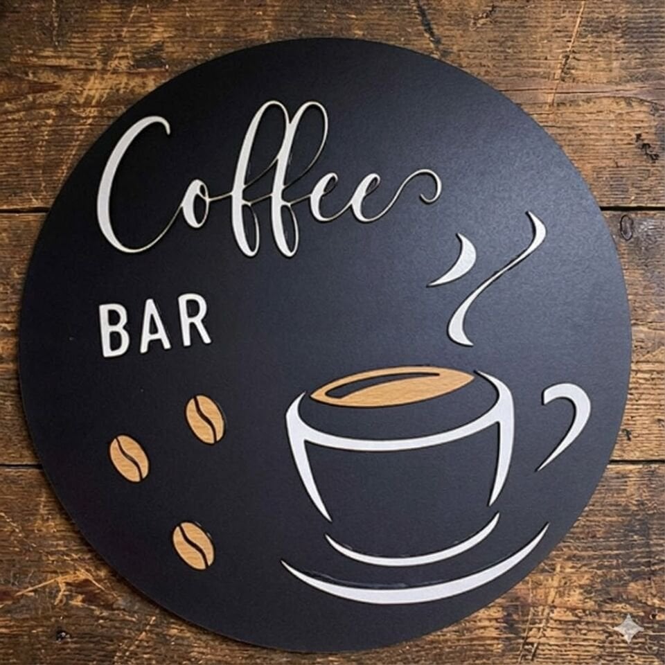 Şık Kahve Bar Duvar Dekoru Mutfak veya Kahve Köşesi
