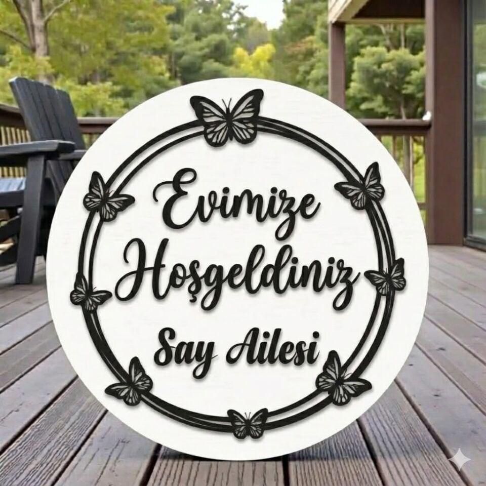 Evimize Hoşgeldiniz İsimli Kapı Süsü 28 Cm